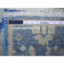 Load image into Gallery viewer, 2&#39;7&quot;x7&#39;10&quot; Luxe Blue, Natural Dyes And Organic Wool, Afghan Angora Oushak All Over Motifs, Hand Knotted Oriental Runner Rug FWR528882