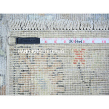 Load image into Gallery viewer, 3&#39;1&quot;x10&#39;6&quot; Mercedes Benz Gray, Vegetable Dyes, Pure Wool, Hand Knotted Afghan Angora Oushak With Geometric Medallions Design, Runner Oriental Rug FWR528894