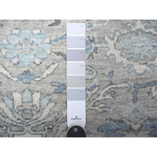 Load image into Gallery viewer, 4&#39;x12&#39; Upward Gray And Acadia White, Extra Soft Wool, Fine Peshawar Heriz Sickle Leaf Design Natural Dyes, Denser Weave, Wide Runner Hand Knotted Oriental Rug FWR529008