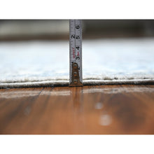 Load image into Gallery viewer, 4&#39;x12&#39; Upward Gray And Acadia White, Extra Soft Wool, Fine Peshawar Heriz Sickle Leaf Design Natural Dyes, Denser Weave, Wide Runner Hand Knotted Oriental Rug FWR529008