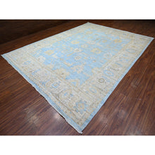 Load image into Gallery viewer, 10&#39;x13&#39;8&quot; Maya Blue, Afghan Angora Oushak All Over Floral Design, Hand Knotted 100% Wool Natural Dyes, Oriental Rug FWR529092