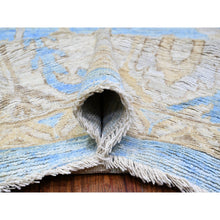 Load image into Gallery viewer, 10&#39;x13&#39;8&quot; Maya Blue, Afghan Angora Oushak All Over Floral Design, Hand Knotted 100% Wool Natural Dyes, Oriental Rug FWR529092