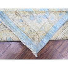 Load image into Gallery viewer, 10&#39;x13&#39;8&quot; Maya Blue, Afghan Angora Oushak All Over Floral Design, Hand Knotted 100% Wool Natural Dyes, Oriental Rug FWR529092