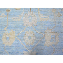 Load image into Gallery viewer, 10&#39;x13&#39;8&quot; Maya Blue, Afghan Angora Oushak All Over Floral Design, Hand Knotted 100% Wool Natural Dyes, Oriental Rug FWR529092