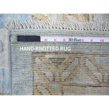 Load image into Gallery viewer, 10&#39;x13&#39;8&quot; Maya Blue, Afghan Angora Oushak All Over Floral Design, Hand Knotted 100% Wool Natural Dyes, Oriental Rug FWR529092