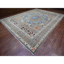 Load image into Gallery viewer, 12&#39;x15&#39;9&quot; Sea Gray, Fine Aryana Vegetable Dyes Pre Historic Mamluk Design, Luxurious Wool, Hand Knotted, Oversized Oriental Rug FWR529242
