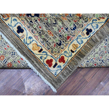 Load image into Gallery viewer, 12&#39;x15&#39;9&quot; Sea Gray, Fine Aryana Vegetable Dyes Pre Historic Mamluk Design, Luxurious Wool, Hand Knotted, Oversized Oriental Rug FWR529242
