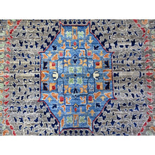 Load image into Gallery viewer, 12&#39;x15&#39;9&quot; Sea Gray, Fine Aryana Vegetable Dyes Pre Historic Mamluk Design, Luxurious Wool, Hand Knotted, Oversized Oriental Rug FWR529242