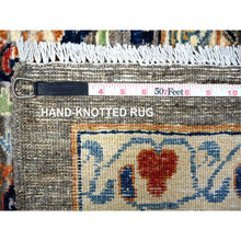 Load image into Gallery viewer, 12&#39;x15&#39;9&quot; Sea Gray, Fine Aryana Vegetable Dyes Pre Historic Mamluk Design, Luxurious Wool, Hand Knotted, Oversized Oriental Rug FWR529242