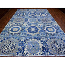 Load image into Gallery viewer, 10&#39;x13&#39;8&quot; Sapphire Blue, Dense Weave Vegetable Dyes, Soft Wool Hand Knotted, Fine Aryana  With Mamluk Borderless Design, Oriental Rug FWR529254