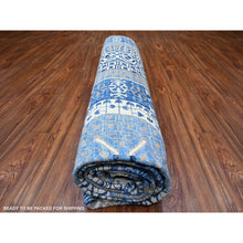 Load image into Gallery viewer, 10&#39;x13&#39;8&quot; Sapphire Blue, Dense Weave Vegetable Dyes, Soft Wool Hand Knotted, Fine Aryana  With Mamluk Borderless Design, Oriental Rug FWR529254