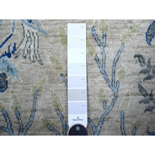 Load image into Gallery viewer, 3&#39;x4&#39;10&quot; Gainsboro Gray, Vegetable Dyes, 100% Wool, Afghan Peshawar with Birds of Paradise, Hand Knotted, Oriental Rug FWR529332