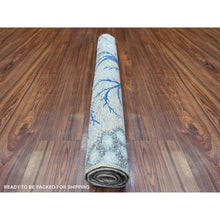 Load image into Gallery viewer, 3&#39;x4&#39;10&quot; Gainsboro Gray, Vegetable Dyes, 100% Wool, Afghan Peshawar With Birds Of Paradise, Hand Knotted, Oriental Rug FWR529332