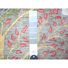 Load image into Gallery viewer, 4&#39;2&quot;x9&#39;8&quot; Ice Gray, Afghan Peshawar With Birds Of Paradise, Natural Dyes Extra Soft Wool, Hand Knotted, Runner Oriental Rug FWR529350