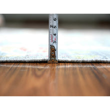 Load image into Gallery viewer, 4&#39;2&quot;x9&#39;8&quot; Ice Gray, Afghan Peshawar With Birds Of Paradise, Natural Dyes Extra Soft Wool, Hand Knotted, Runner Oriental Rug FWR529350