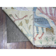 Load image into Gallery viewer, 3&#39;x6&#39;1&quot; Ivory, 100% Wool, Hand Knotted, Afghan Peshawar with Birds of Paradise, Natural Dyes, Runner, Oriental Rug FWR529374