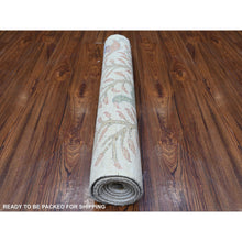 Load image into Gallery viewer, 3&#39;x6&#39;1&quot; Ivory, 100% Wool, Hand Knotted, Afghan Peshawar with Birds of Paradise, Natural Dyes, Runner, Oriental Rug FWR529374