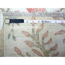 Load image into Gallery viewer, 3&#39;x6&#39;1&quot; Ivory, 100% Wool, Hand Knotted, Afghan Peshawar With Birds Of Paradise, Natural Dyes, Runner, Oriental Rug FWR529374