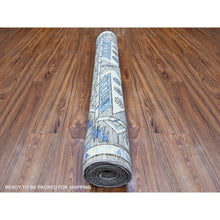 Load image into Gallery viewer, 4&#39;1&quot;x9&#39;10&quot; Mason Gray, Anatolian Village Inspired With Geometric Design Natural Dyes, Soft And Shiny Wool Pile Hand Knotted, Runner Oriental Rug FWR529440