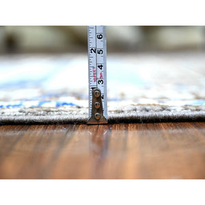 4'1"x9'10" Mason Gray, Anatolian Village Inspired With Geometric Design Natural Dyes, Soft And Shiny Wool Pile Hand Knotted, Runner Oriental Rug FWR529440
