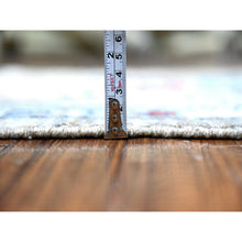 Load image into Gallery viewer, 3&#39;x11&#39;8&quot; Koala Gray, Afghan Hand Knotted Angora Oushak With Pop Of Colors, Vibrant Wool, Natural Dyes Oriental Runner Rug FWR529452