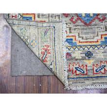 Load image into Gallery viewer, 3&#39;1&quot;x9&#39;9&quot; Coastal Gray, Afghan Hand Knotted Vegetable Dyes Angora Oushak With Large Medallions Design, Oriental Organic Wool Runner Rug FWR529482