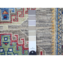 Load image into Gallery viewer, 3&#39;1&quot;x9&#39;9&quot; Coastal Gray, Afghan Hand Knotted Vegetable Dyes Angora Oushak With Large Medallions Design, Oriental Organic Wool Runner Rug FWR529482