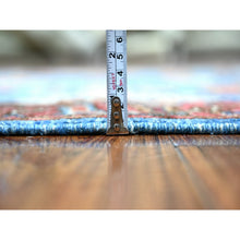 Load image into Gallery viewer, 3&#39;7&quot;x21&#39;8&quot; Maya Blue, Fine Aryana, Hand Knotted, Natural Dyes, Vibrant Wool, Wide and Extra Long Runner Oriental Rug FWR529518