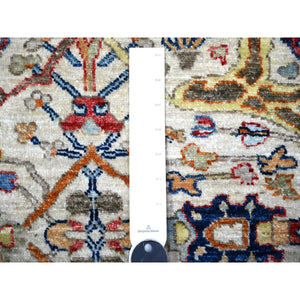 3'x4'9" Pearl White, Fine Aryana Bidjar Garus Design, Natural Dyes, Luxurious Wool, Hand Knotted, Oriental Rug FWR529524