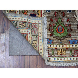 3'x4'8" Sonic Gray, All Over Mahal Design, Distinct Abrash, Fine Aryana, Hand Knotted, Vegetable Dyes, Vibrant Wool, Oriental Rug FWR529536