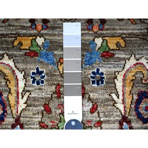 3'x4'8" Sonic Gray, All Over Mahal Design, Distinct Abrash, Fine Aryana, Hand Knotted, Vegetable Dyes, Vibrant Wool, Oriental Rug FWR529536