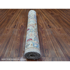 2'10"x5' Spanish Gray, Fine Aryana Bidjar Garus Design, Natural Dyes, Luxurious Wool, Hand Knotted, Oriental Rug FWR529542