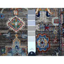 Load image into Gallery viewer, 3&#39;x4&#39;10&quot; Misty Gray, Hand Knotted, Karajeh Design Tribal Medallions, Extra Soft Wool, Vegetable Dyes, Oriental Rug FWR529548