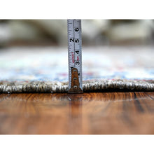 Load image into Gallery viewer, 3&#39;x4&#39;10&quot; Misty Gray, Hand Knotted, Karajeh Design Tribal Medallions, Extra Soft Wool, Vegetable Dyes, Oriental Rug FWR529548