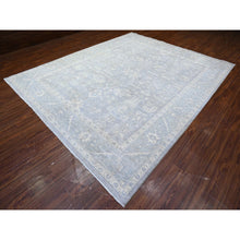 Load image into Gallery viewer, 9&#39;4&quot;x11&#39;5&quot; Nickel Gray, Hand Knotted, Finer Peshawar All Over Heriz Design, Natural Dyes, Shiny Wool, Densely Woven Oriental Rug FWR529692