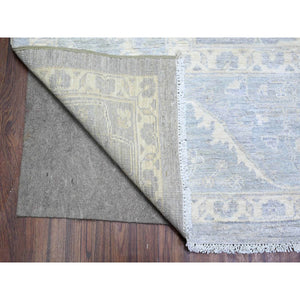9'4"x11'5" Nickel Gray, Hand Knotted, Finer Peshawar All Over Heriz Design, Natural Dyes, Shiny Wool, Densely Woven Oriental Rug FWR529692
