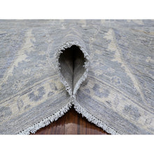 Load image into Gallery viewer, 9&#39;4&quot;x11&#39;5&quot; Nickel Gray, Hand Knotted, Finer Peshawar All Over Heriz Design, Natural Dyes, Shiny Wool, Densely Woven Oriental Rug FWR529692