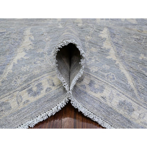 9'4"x11'5" Nickel Gray, Hand Knotted, Finer Peshawar All Over Heriz Design, Natural Dyes, Shiny Wool, Densely Woven Oriental Rug FWR529692
