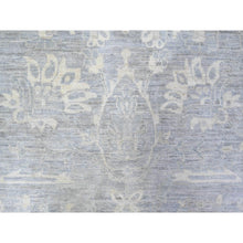 Load image into Gallery viewer, 9&#39;4&quot;x11&#39;5&quot; Nickel Gray, Hand Knotted, Finer Peshawar All Over Heriz Design, Natural Dyes, Shiny Wool, Densely Woven Oriental Rug FWR529692