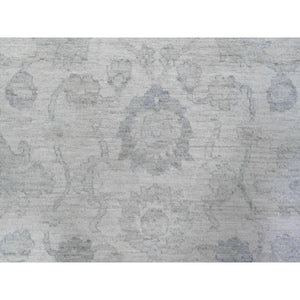 8'8"x11'5" Vista White, 100% Wool, Wash Peshawar, Hand Knotted, Natural Dyes, Oriental Rug FWR529782