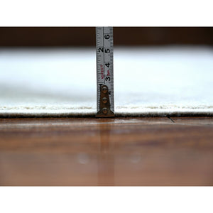 8'8"x11'5" Vista White, 100% Wool, Wash Peshawar, Hand Knotted, Natural Dyes, Oriental Rug FWR529782