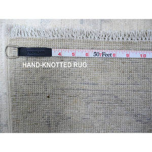 8'8"x11'5" Vista White, 100% Wool, Wash Peshawar, Hand Knotted, Natural Dyes, Oriental Rug FWR529782