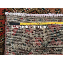 Load image into Gallery viewer, 3&#39;5&quot;x10&#39;4&quot; Monk&#39;s Broke Brown, Evenly Worn, Cropped Thin, Semi Antique Persian Hamadan Hand Knotted Distressed, Natural Wool, Cleaned, Sides and Ends Secured, Wide and Long Runner Good Condition Abrash Oriental Rug FWR515910