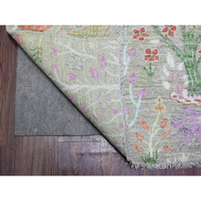 Load image into Gallery viewer, 8&#39;x8&#39; Gin Green, Soft Wool, Afghan Peshawar With Birds Of Paradise, Hand Knotted, Vegetable Dyes, Square, Oriental Rug FWR529836