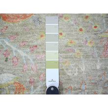 Load image into Gallery viewer, 8&#39;x8&#39; Gin Green, Soft Wool, Afghan Peshawar With Birds Of Paradise, Hand Knotted, Vegetable Dyes, Square, Oriental Rug FWR529836