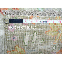 Load image into Gallery viewer, 8&#39;x8&#39; Gin Green, Soft Wool, Afghan Peshawar With Birds Of Paradise, Hand Knotted, Vegetable Dyes, Square, Oriental Rug FWR529836