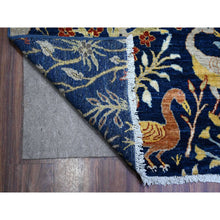 Load image into Gallery viewer, 10&#39;1&quot;x13&#39;2&quot; Millennium Blue, Afghan Peshawar with Birds of Paradise, Hand Knotted, Natural Dyes, 100% Wool, Oriental Rug FWR529854