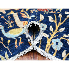 Load image into Gallery viewer, 10&#39;1&quot;x13&#39;2&quot; Millennium Blue, Afghan Peshawar with Birds of Paradise, Hand Knotted, Natural Dyes, 100% Wool, Oriental Rug FWR529854