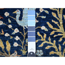 Load image into Gallery viewer, 10&#39;1&quot;x13&#39;2&quot; Millennium Blue, Afghan Peshawar With Birds Of Paradise, Hand Knotted, Natural Dyes, 100% Wool, Oriental Rug FWR529854