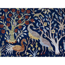 Load image into Gallery viewer, 10&#39;1&quot;x13&#39;2&quot; Millennium Blue, Afghan Peshawar with Birds of Paradise, Hand Knotted, Natural Dyes, 100% Wool, Oriental Rug FWR529854